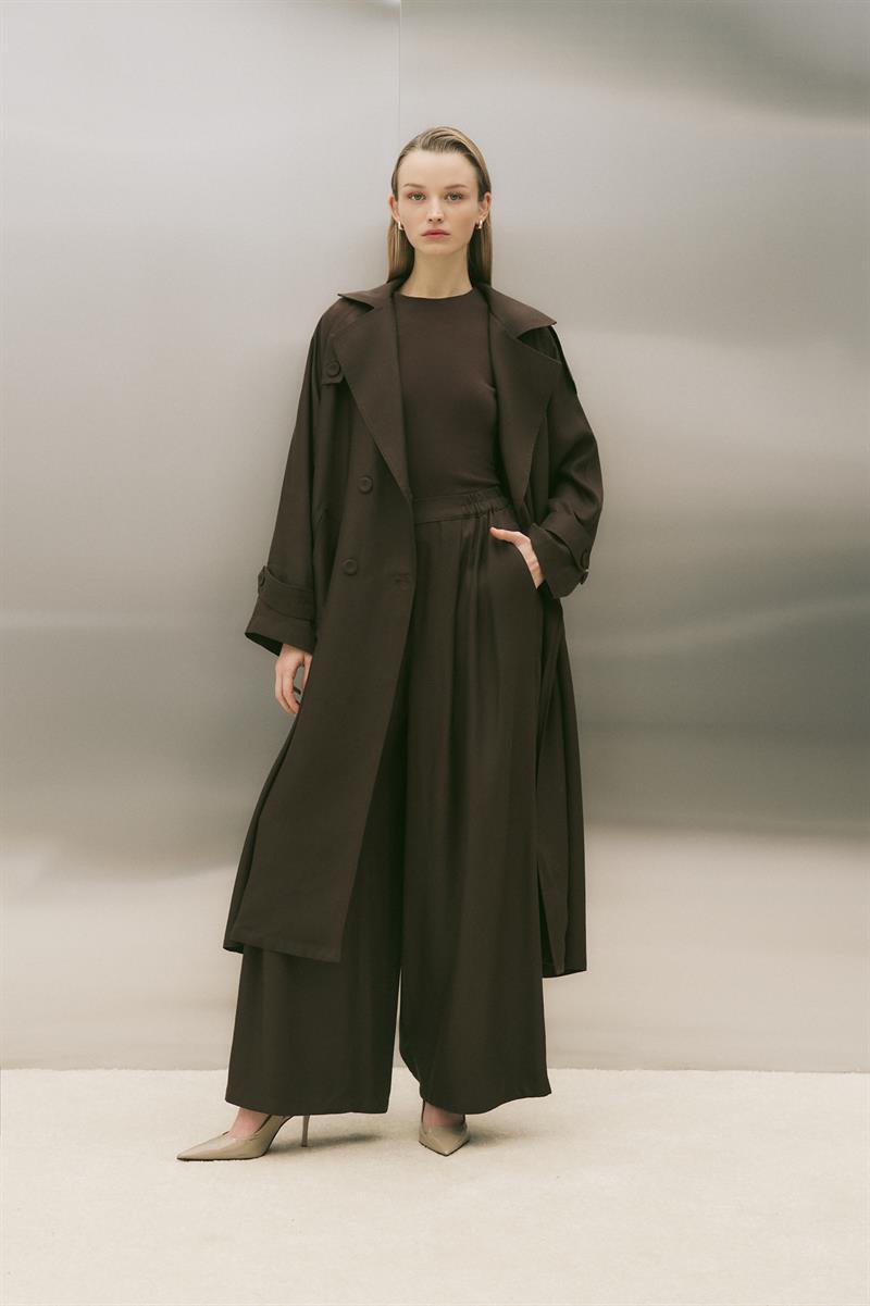 TORİNO TENSEL TRENÇKOT KAHVE