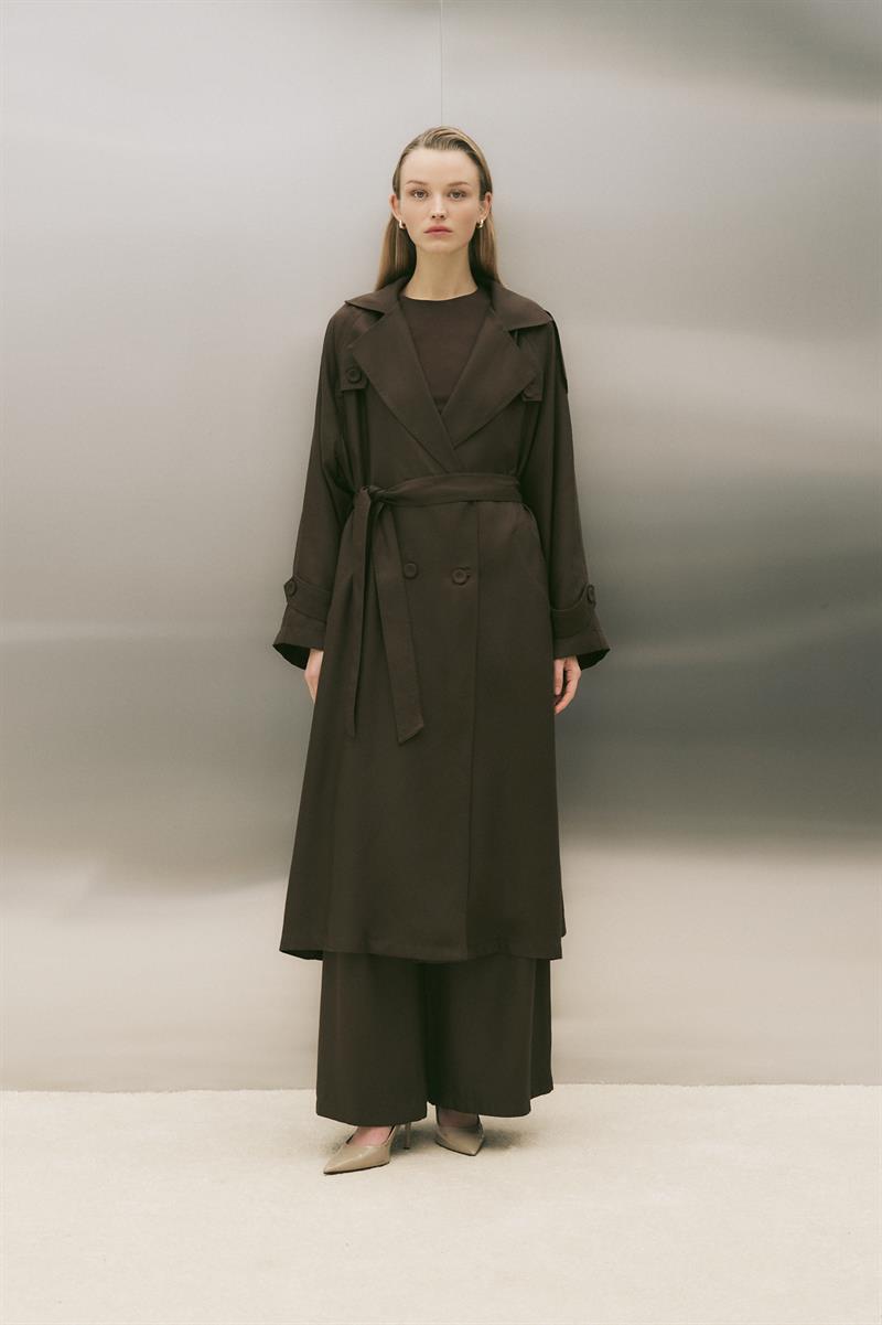 TORİNO TENSEL TRENÇKOT KAHVE