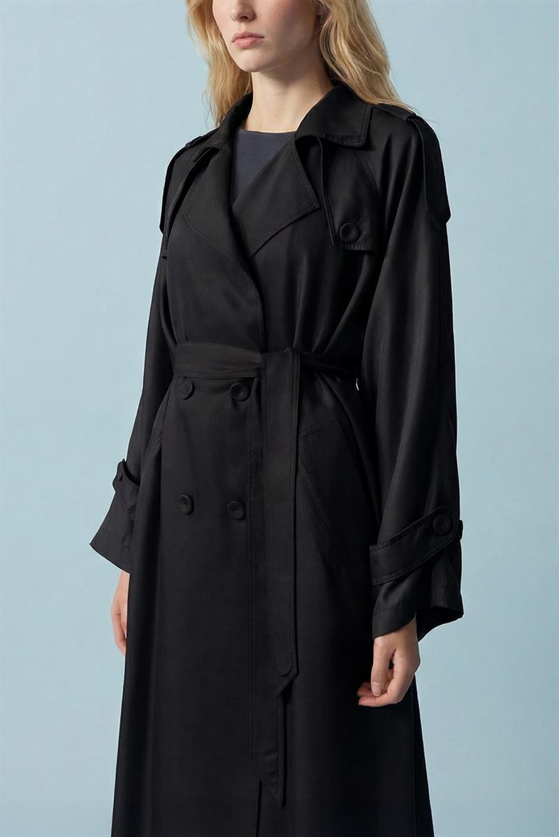 TORİNO TENSEL TRENÇKOT SİYAH