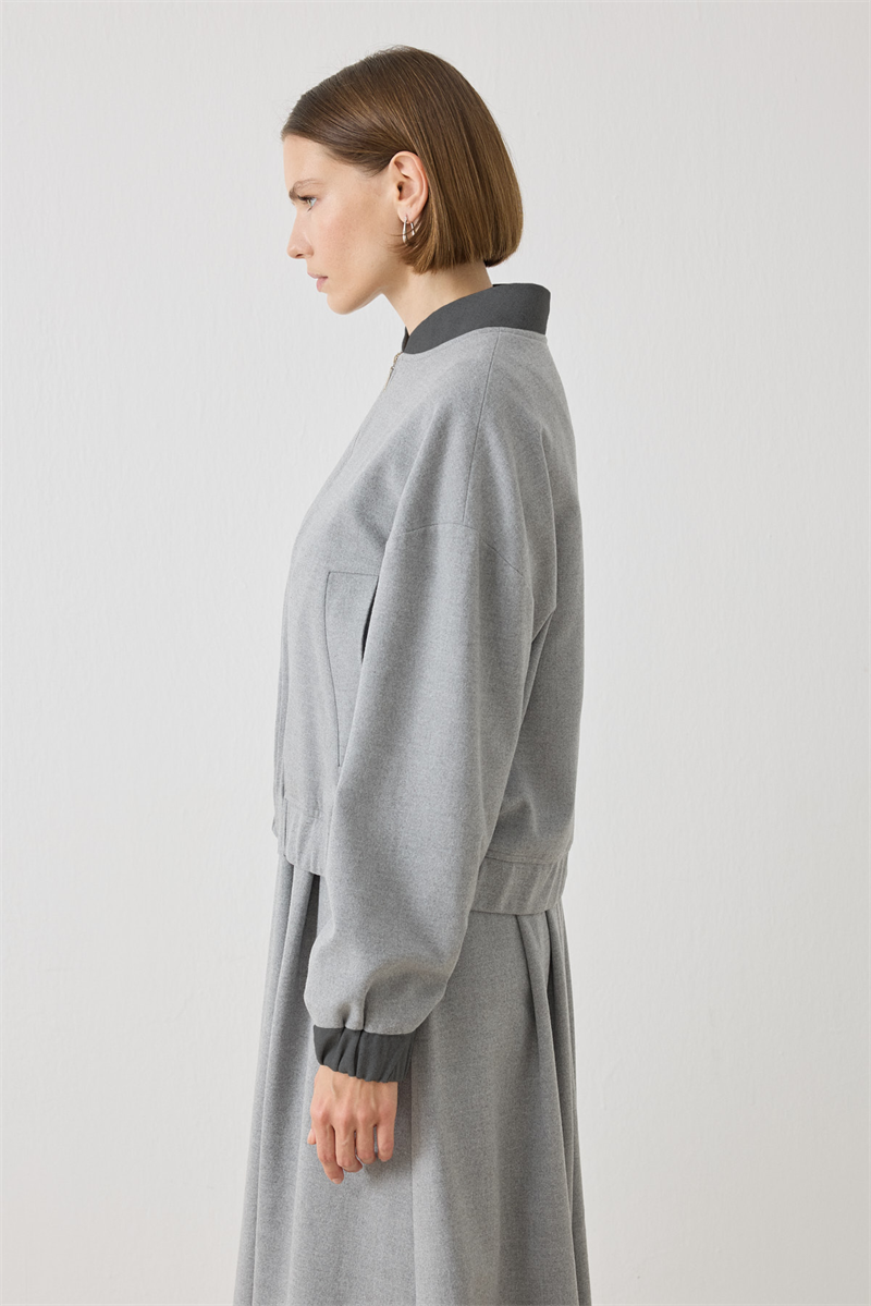 VALLE BOMBER CEKET ELBİSE TAKIM GRİ