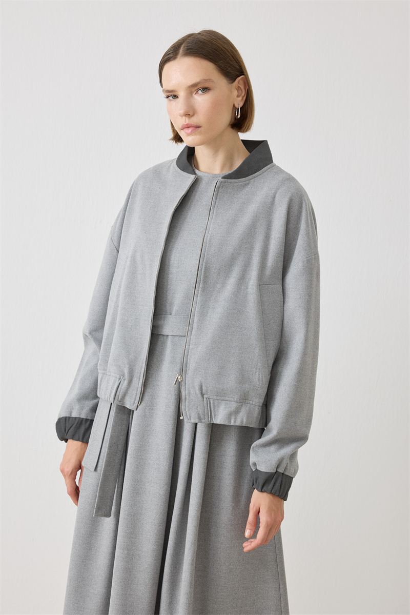 VALLE BOMBER CEKET ELBİSE TAKIM GRİ