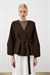 VERA ÇELİK ÖRME PEPLUM HIRKA KAHVE