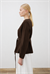 VERA ÇELİK ÖRME PEPLUM HIRKA KAHVE