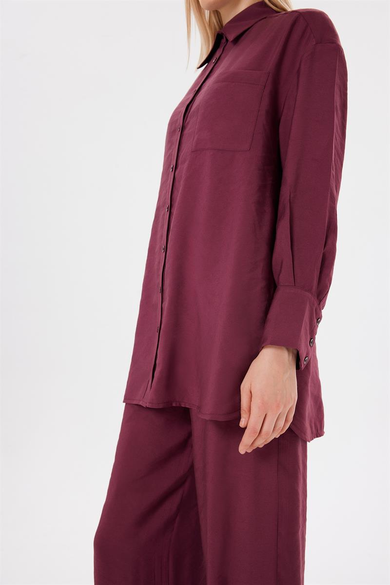 VERA VİSKON PANTOLONLU TAKIM BORDO