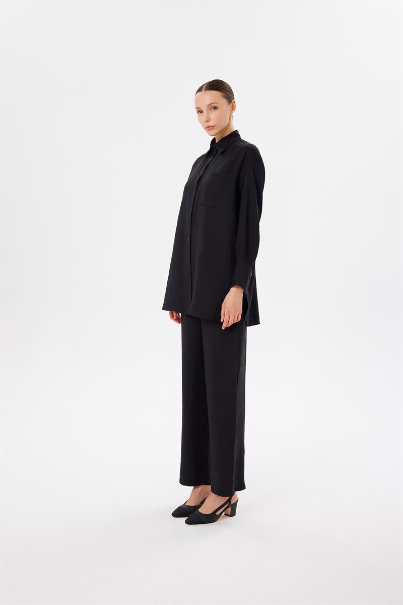 VERA VİSKON PANTOLONLU TAKIM SİYAH