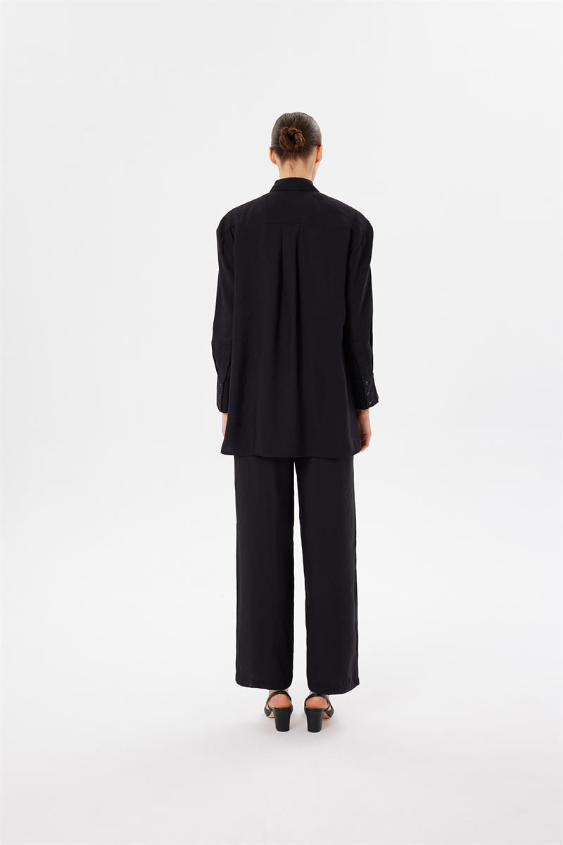 VERA VİSKON PANTOLONLU TAKIM SİYAH