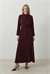 VERONA BRİT DETAYLI KREP ELBİSE BORDO
