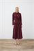 VICTORIA SATIN TIE SKIRT SET BURGUNDY