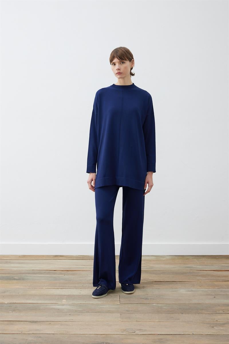 VOLETA KNITWEAR PANTS SET NAVY BLUE