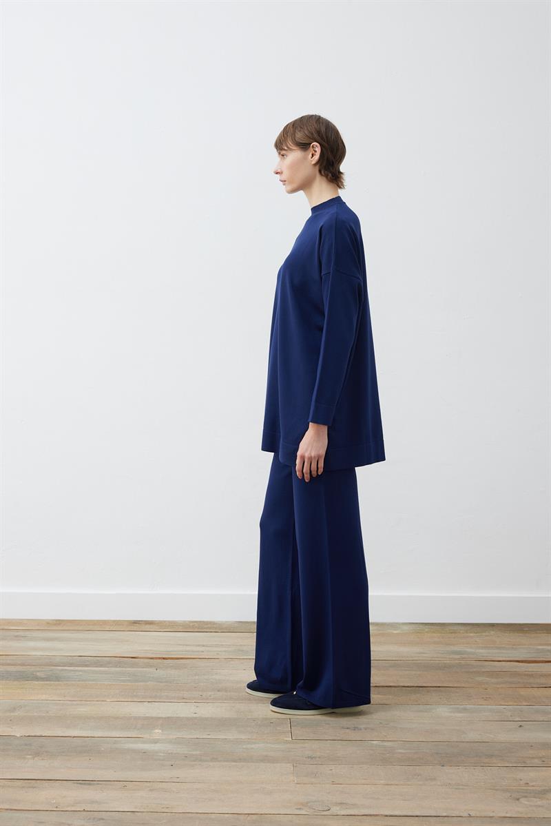 VOLETA KNITWEAR PANTS SET NAVY BLUE