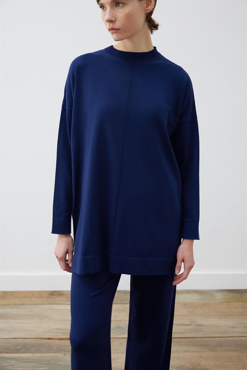 VOLETA KNITWEAR PANTS SET NAVY BLUE