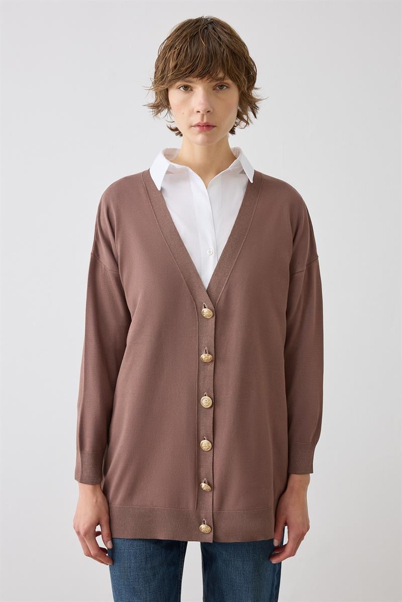 VOLETA MERSERİZE VISKON TRIKO KOLEJ HIRKA KAHVE