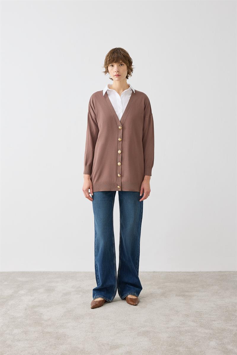 VOLETA MERSERİZE VISKON TRIKO KOLEJ HIRKA KAHVE