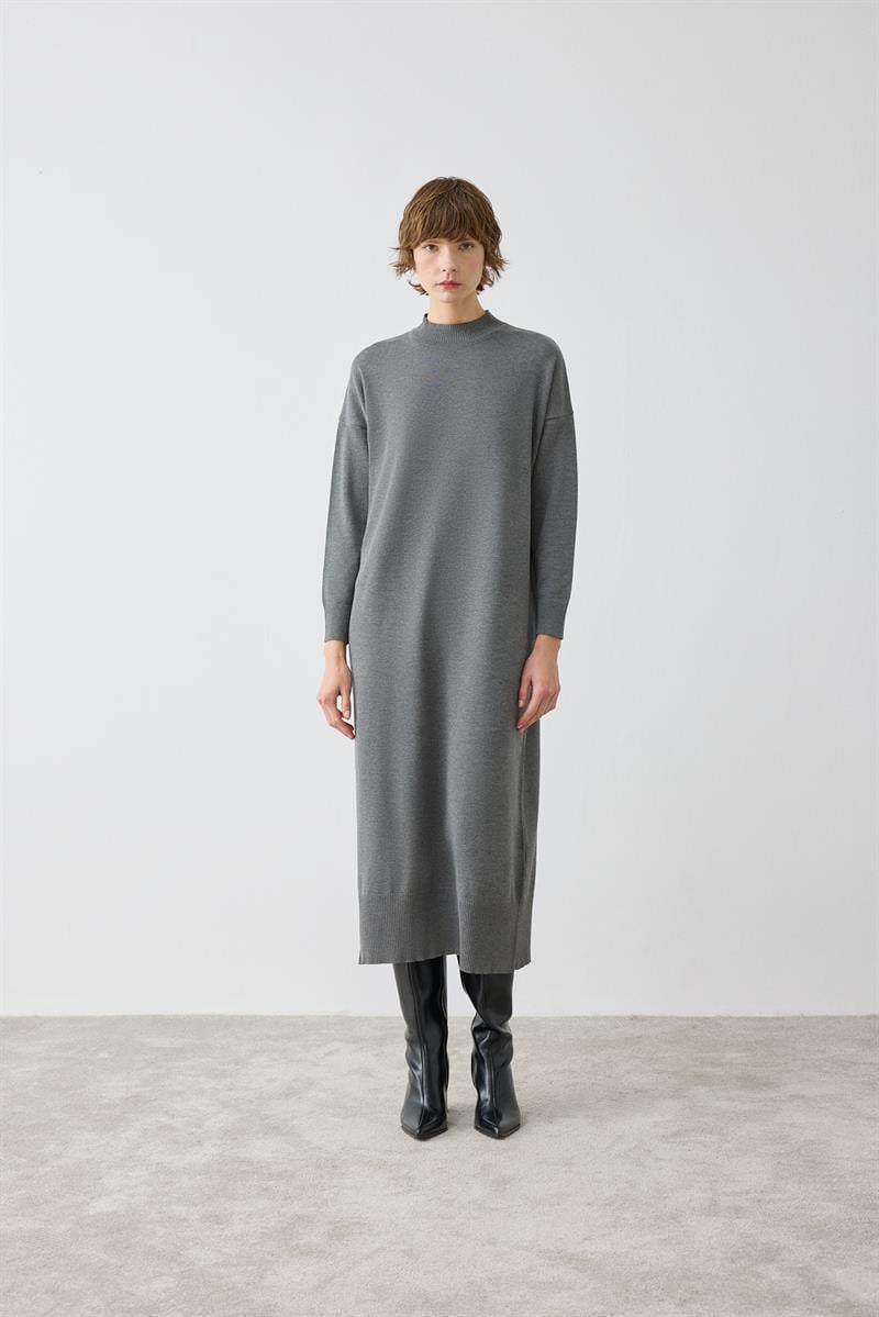 VOLETA TRİKO ELBİSE GRİ