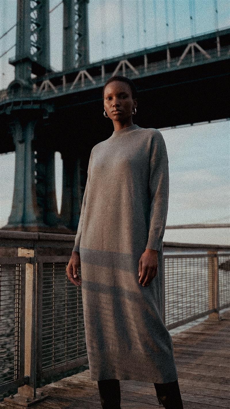 VOLETA TRİKO ELBİSE GRİ