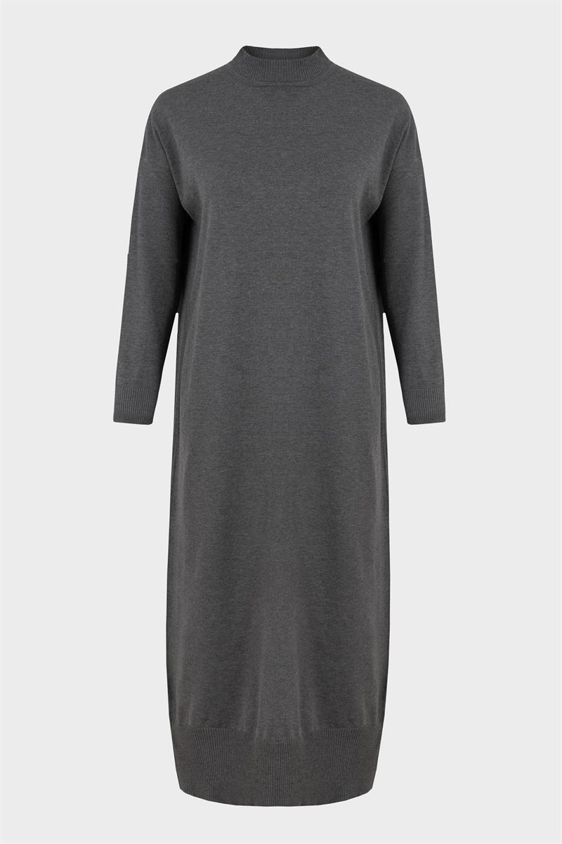 VOLETA TRİKO ELBİSE GRİ