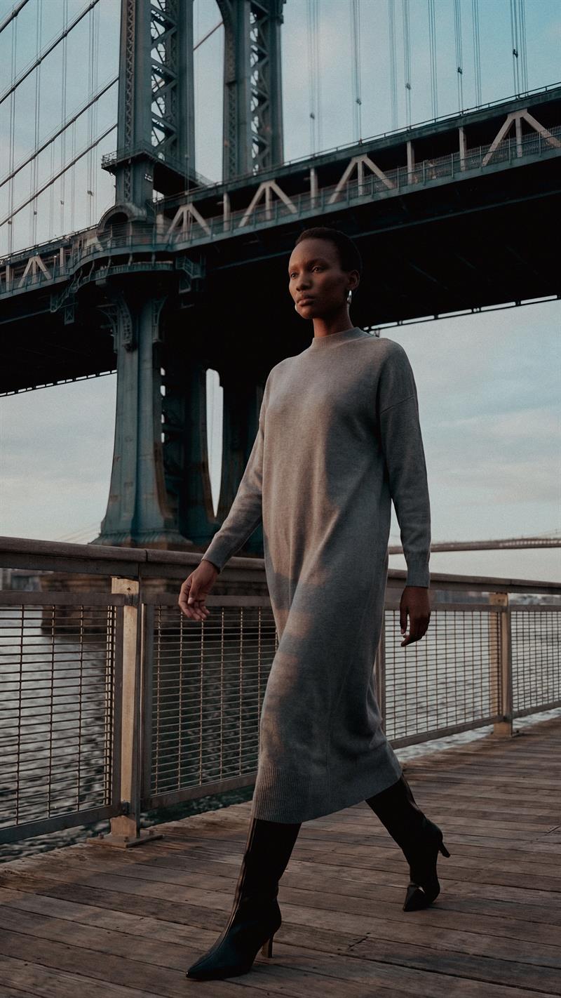 VOLETA TRİKO ELBİSE GRİ