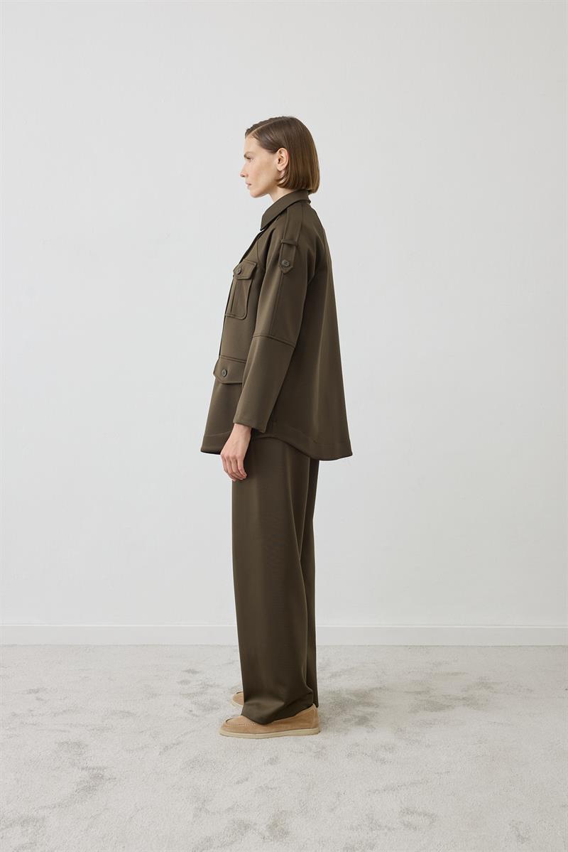 ZEN POCKET DETAILED KNIT SET KHAKI