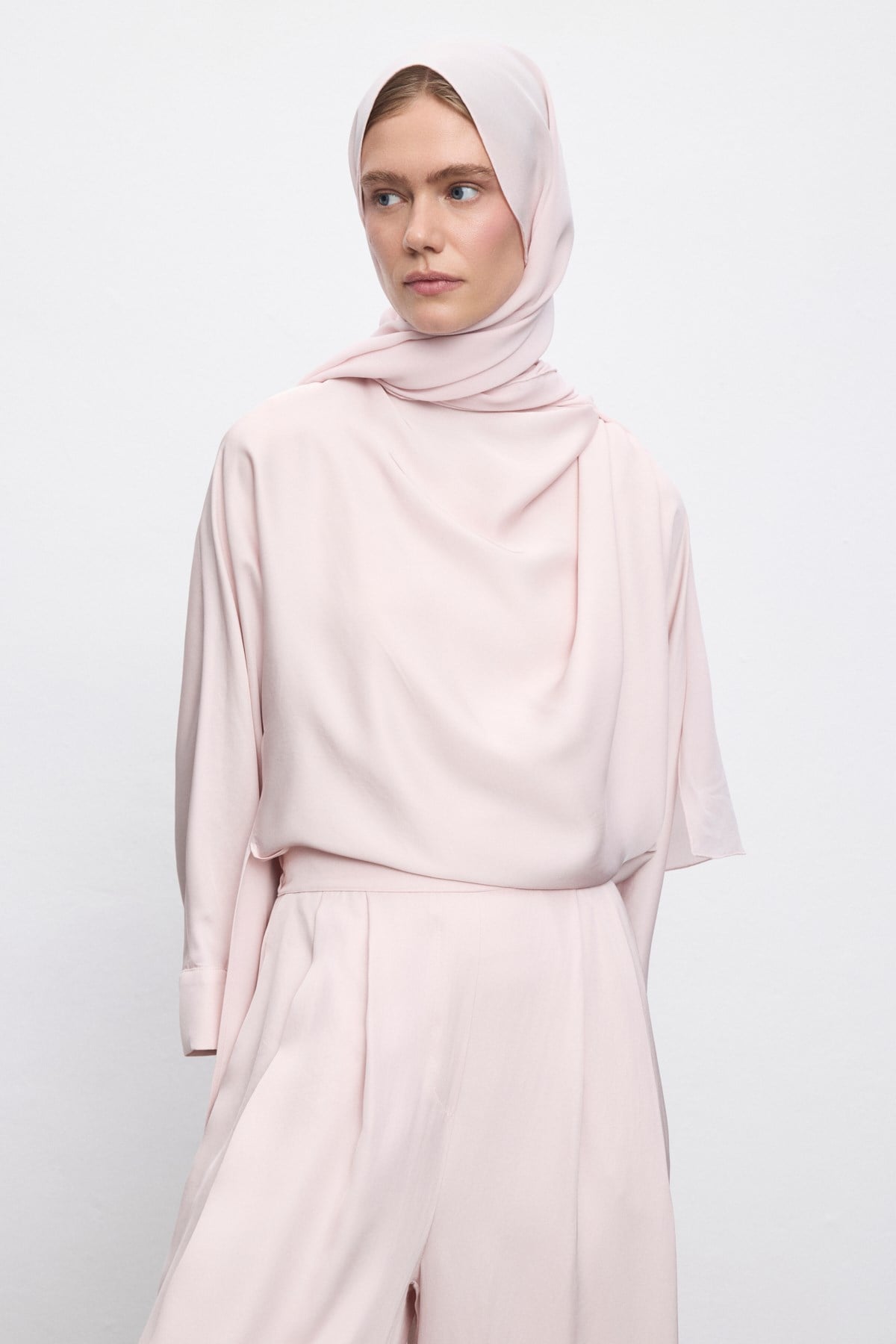 %100 İPEK ŞAL PEMBE