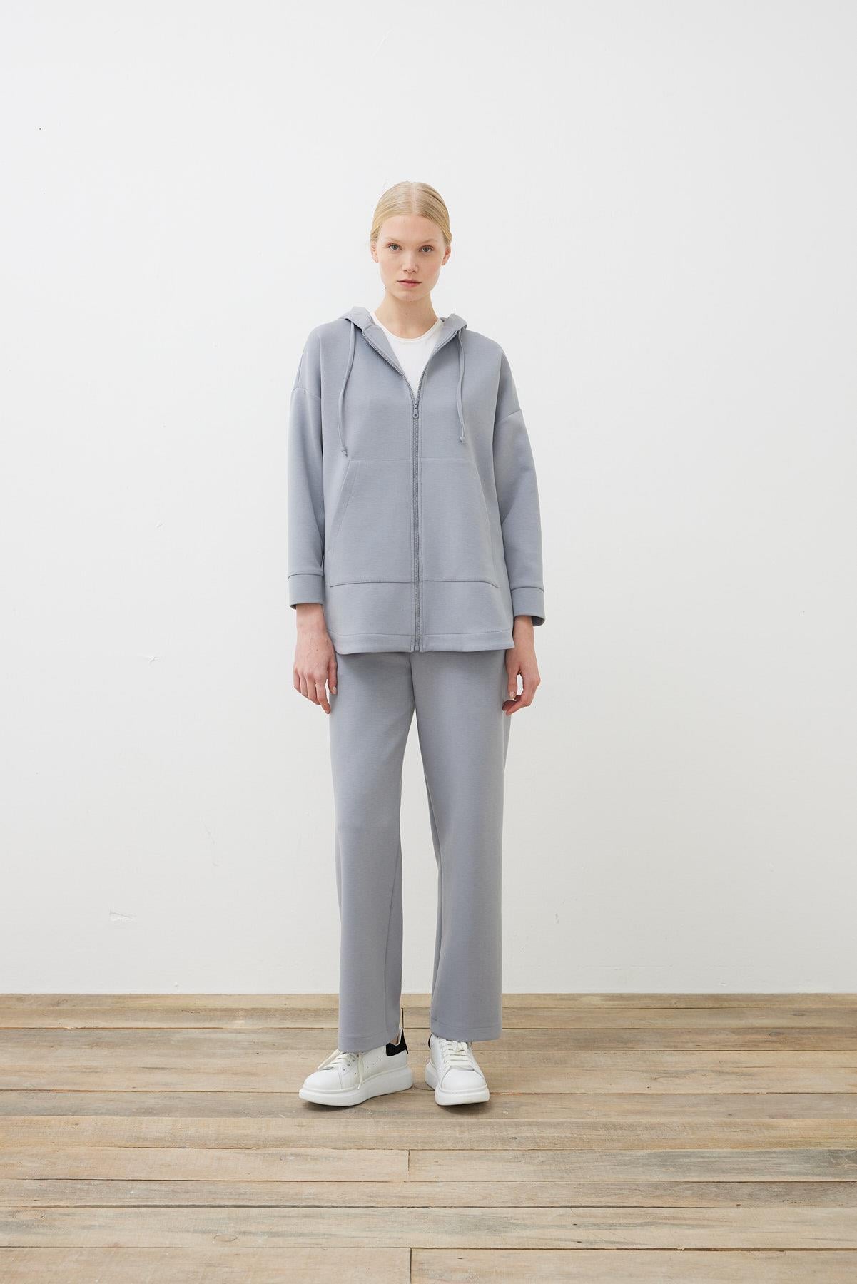 ACTIVE MODAL HODDIE KAP PANTOLONLU TAKIM GRİ