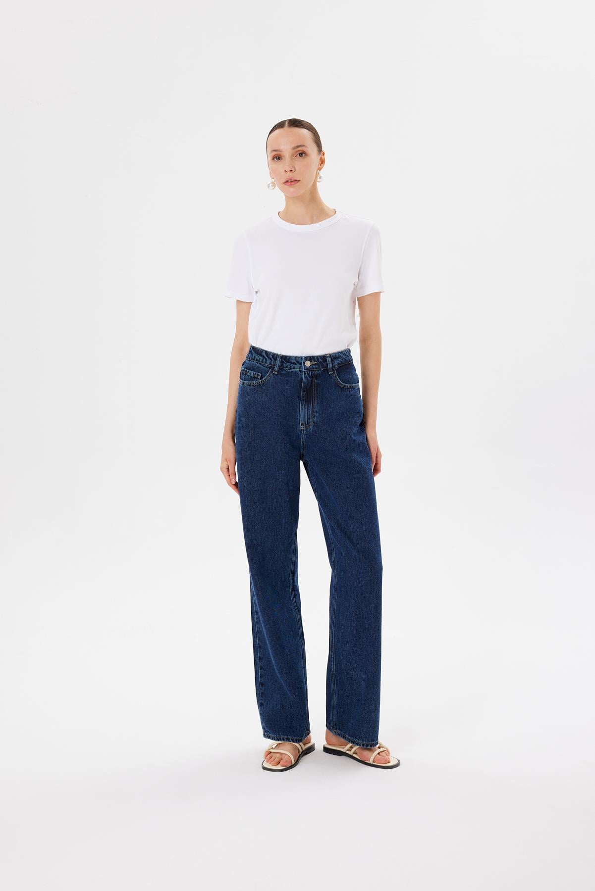 BOL PAÇA DENIM KOT PANTOLON KOYU LACİVERT
