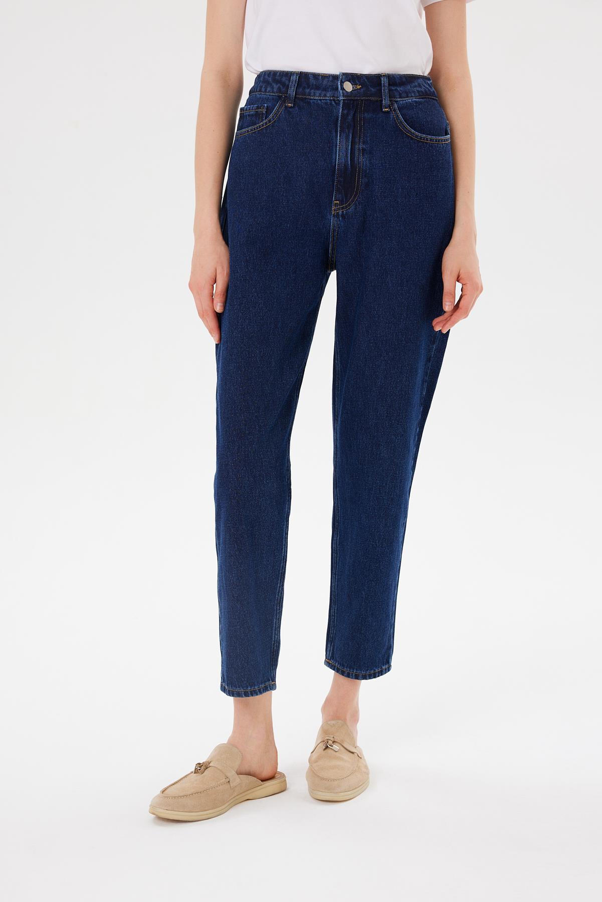 BOYFRIEND DENIM KOT PANTOLON KOYU LACİVERT