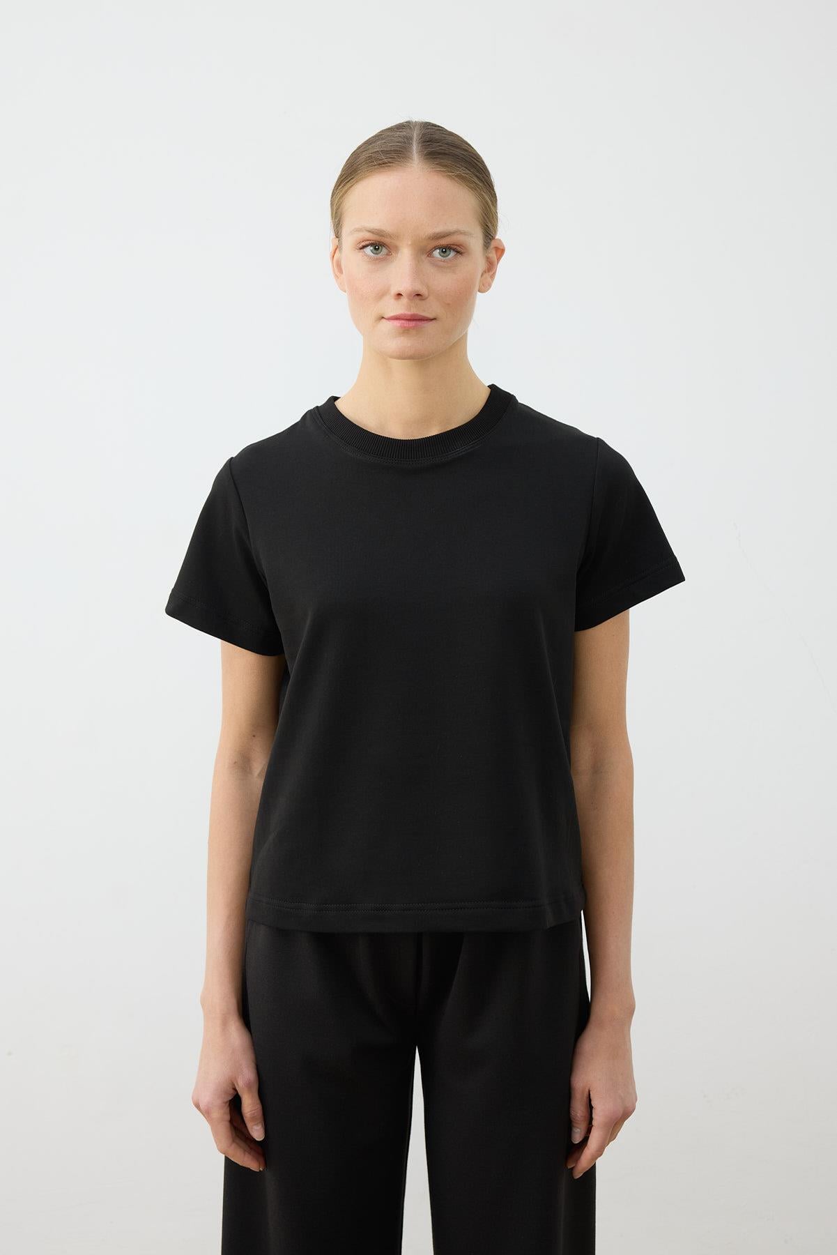 ÇELİK ÖRME T-SHIRT SİYAH