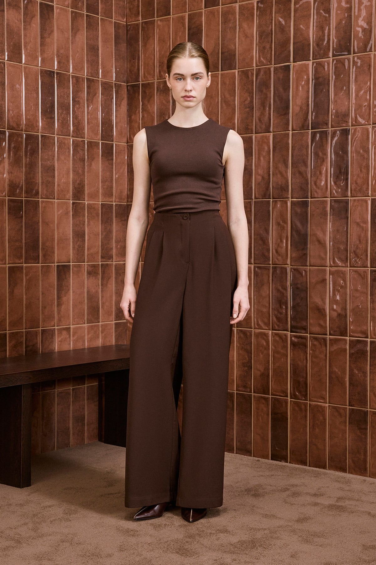 CLARA PALAZZO PANTOLON KAHVE