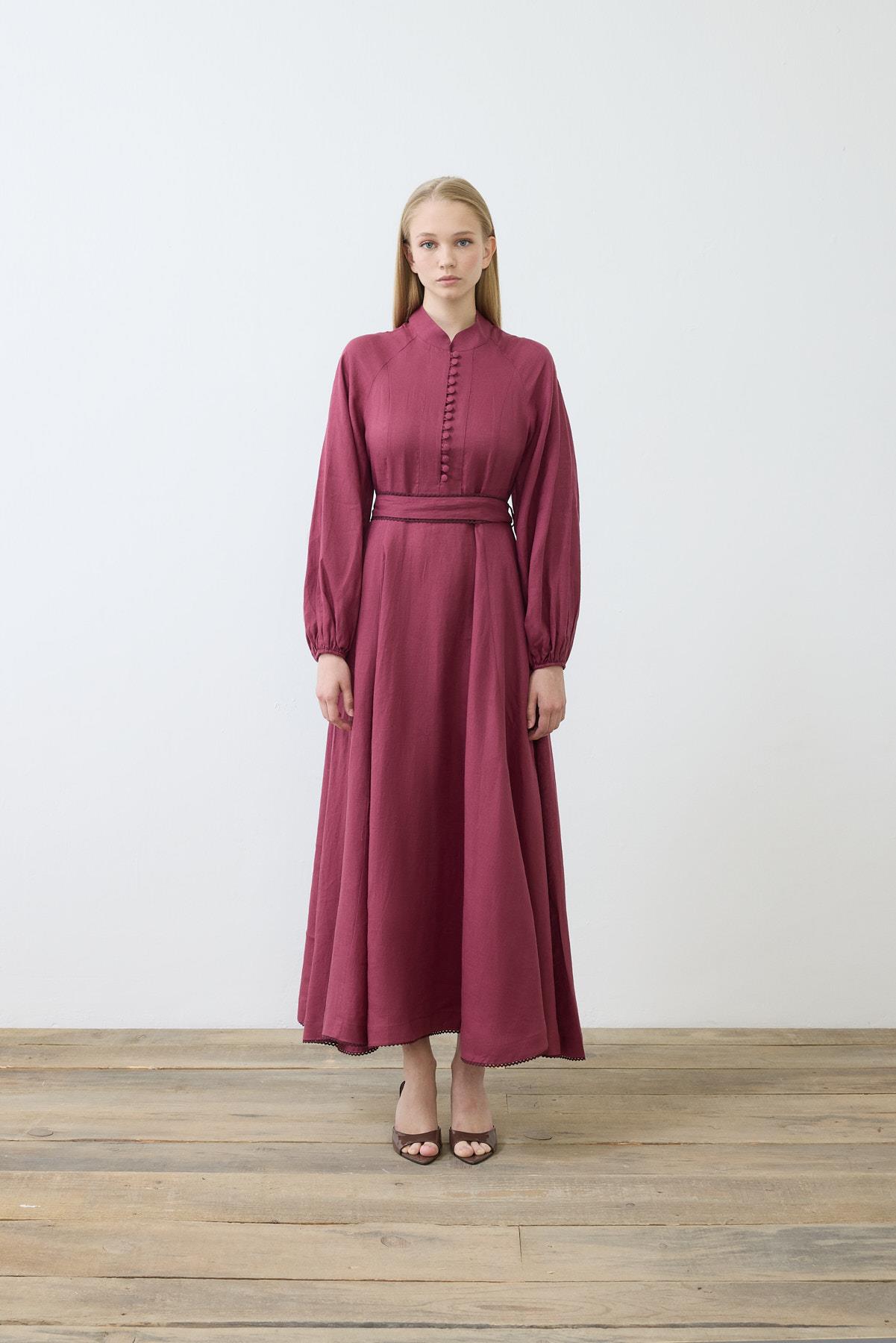 diva-100-keten-kemerli-elbise-
