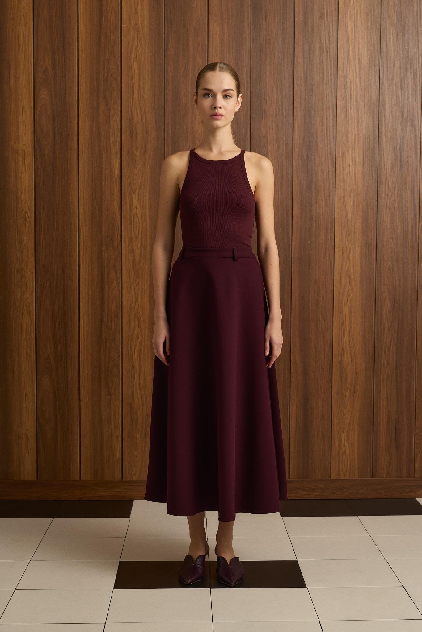 DORE KLOŞ ETEK BORDO