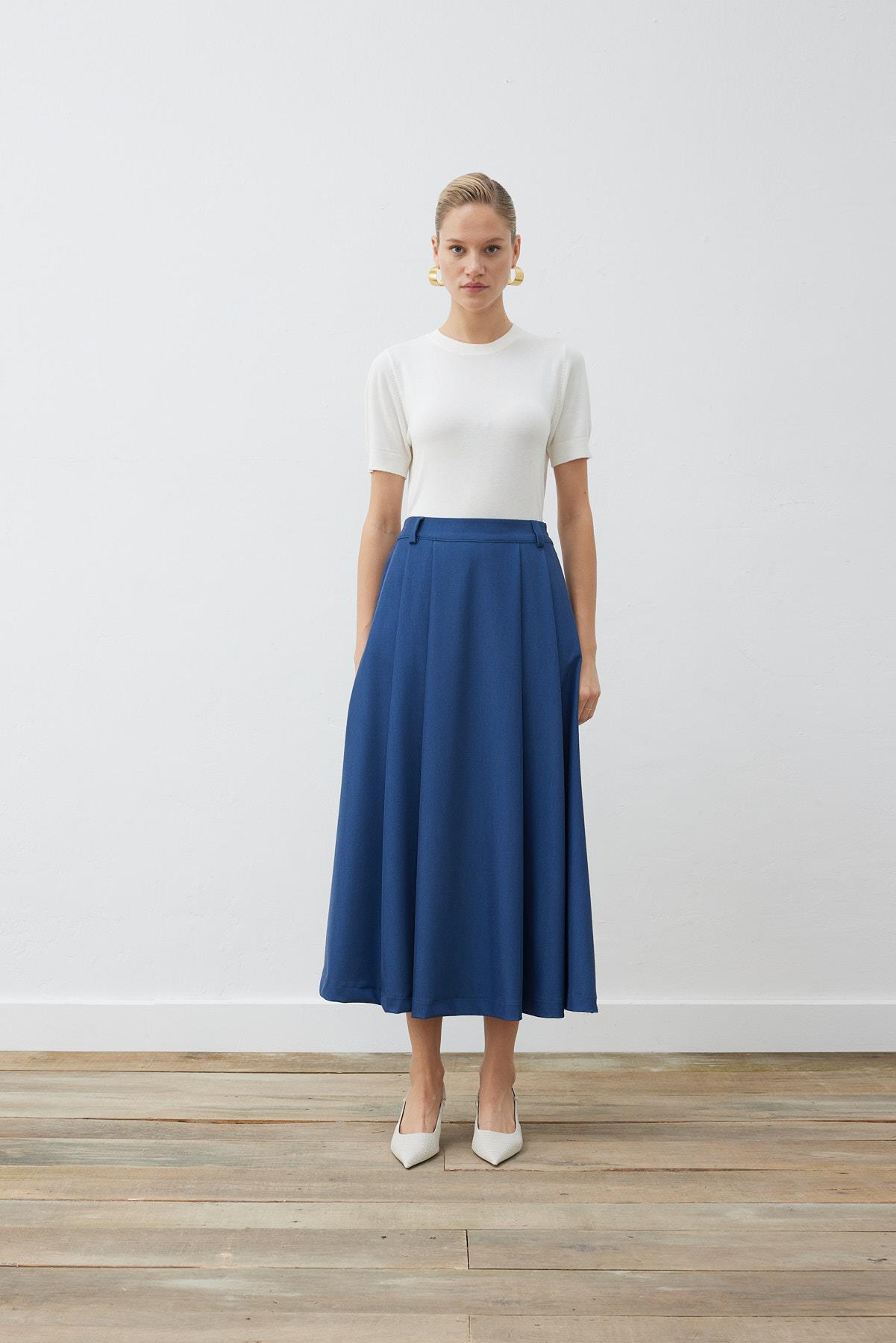 ELİZA PİLELİ ETEK DENİM