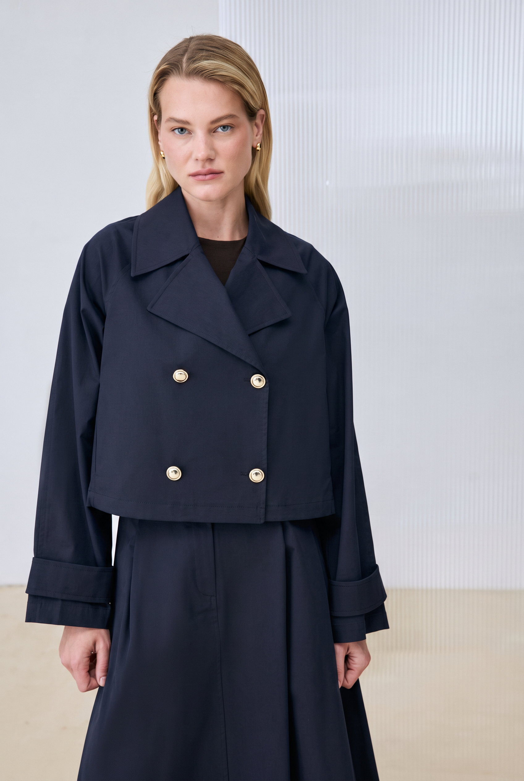 GOLD SPORTS TRENCH COAT NAVY BLUE