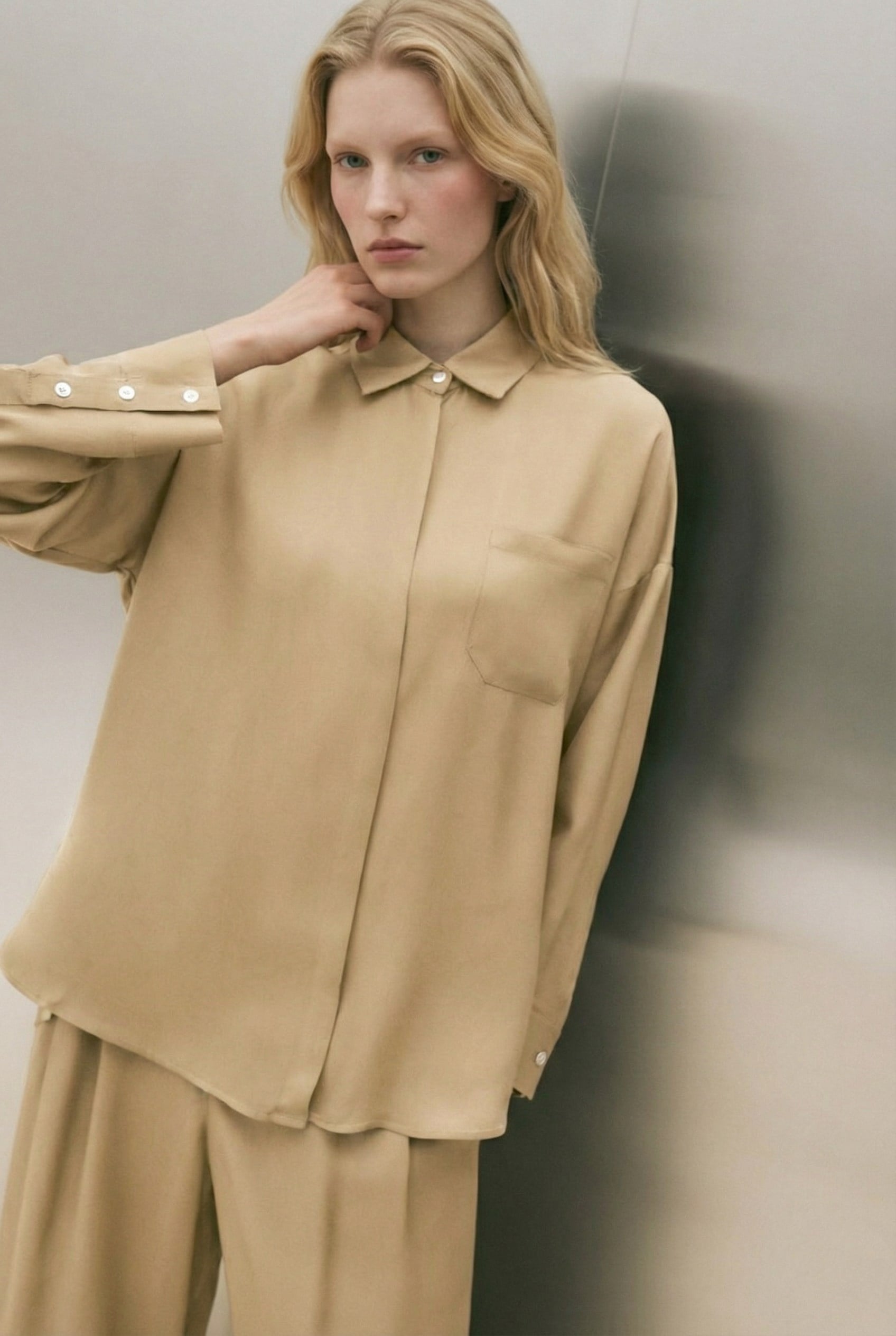 JOY ASETAT GÖMLEK PANTOLON TAKIM YEŞİL