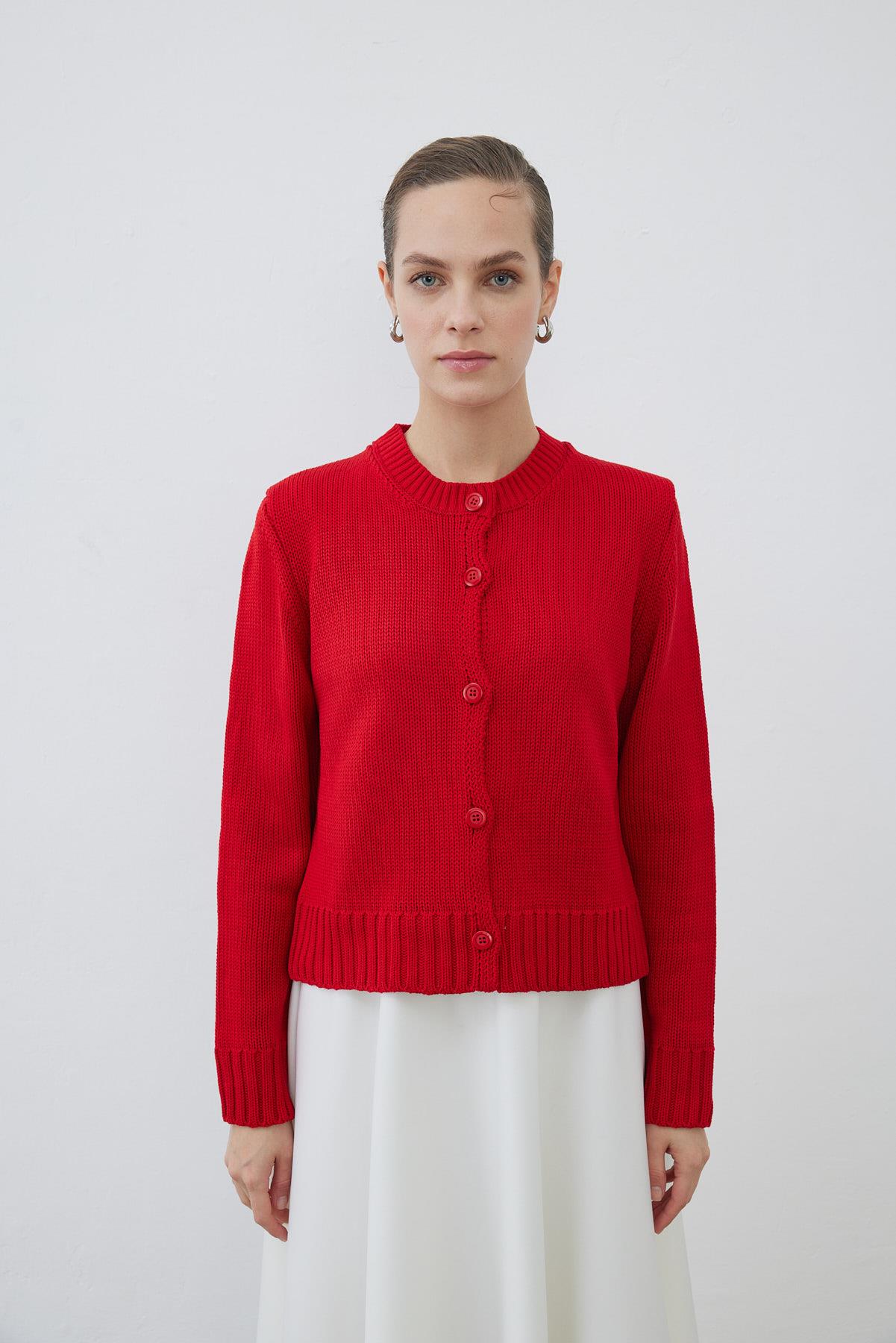 LİDİA TRİKO HIRKA KIRMIZI