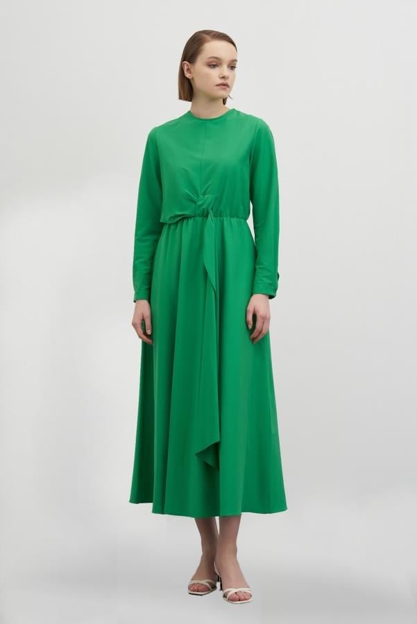 MIORI COLORE COTTON DRESS GREEN