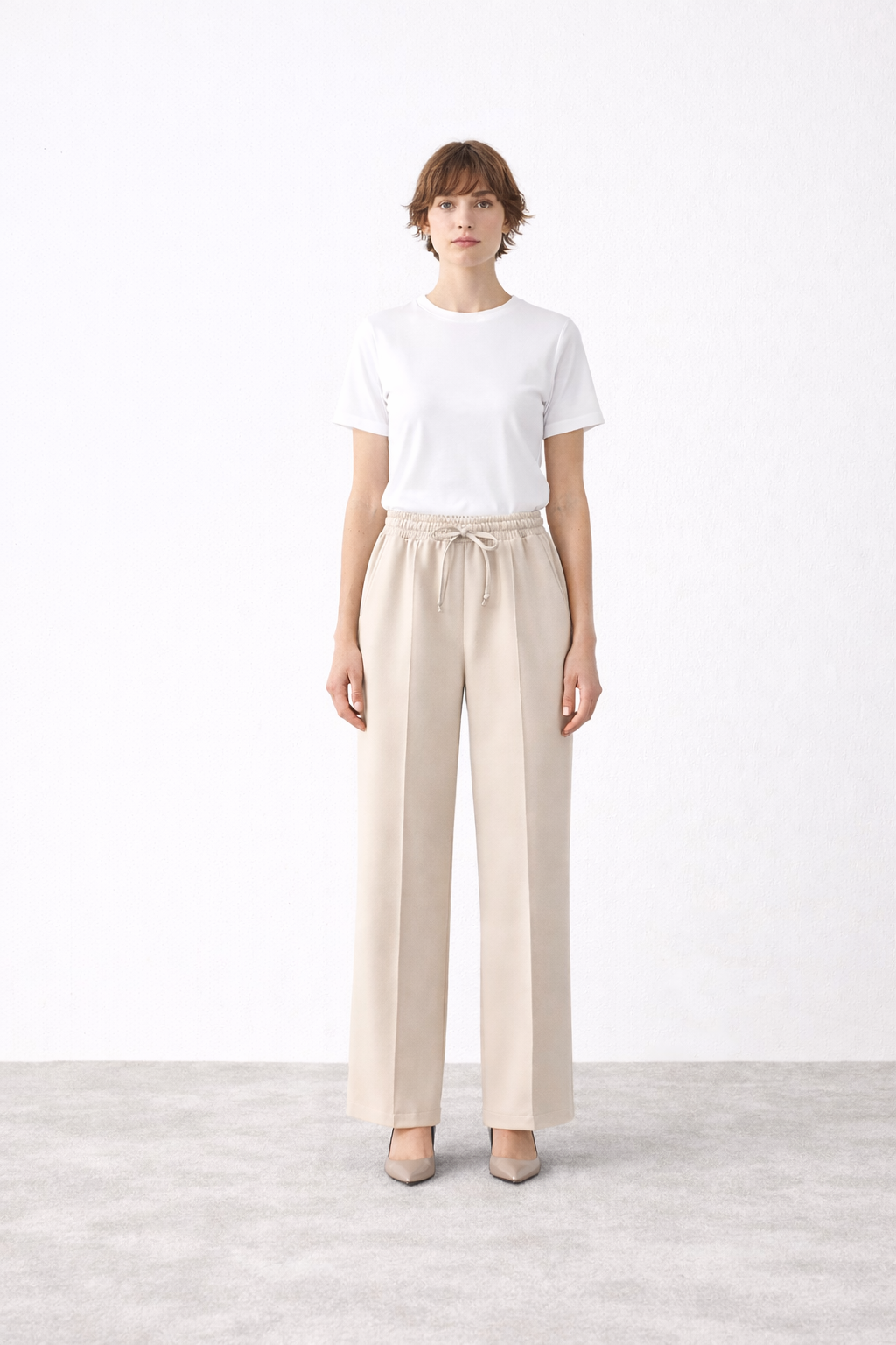 MİORİ LUNAR ÇİMA DETAYLI SCUBA PANTOLAN TAŞ