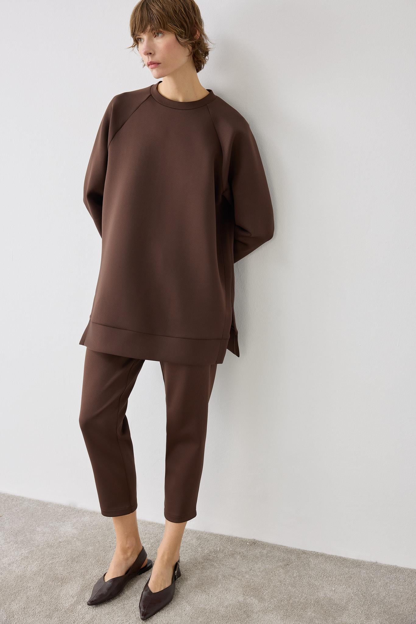 MİORİ SPORT PUF SWEAT KAHVE