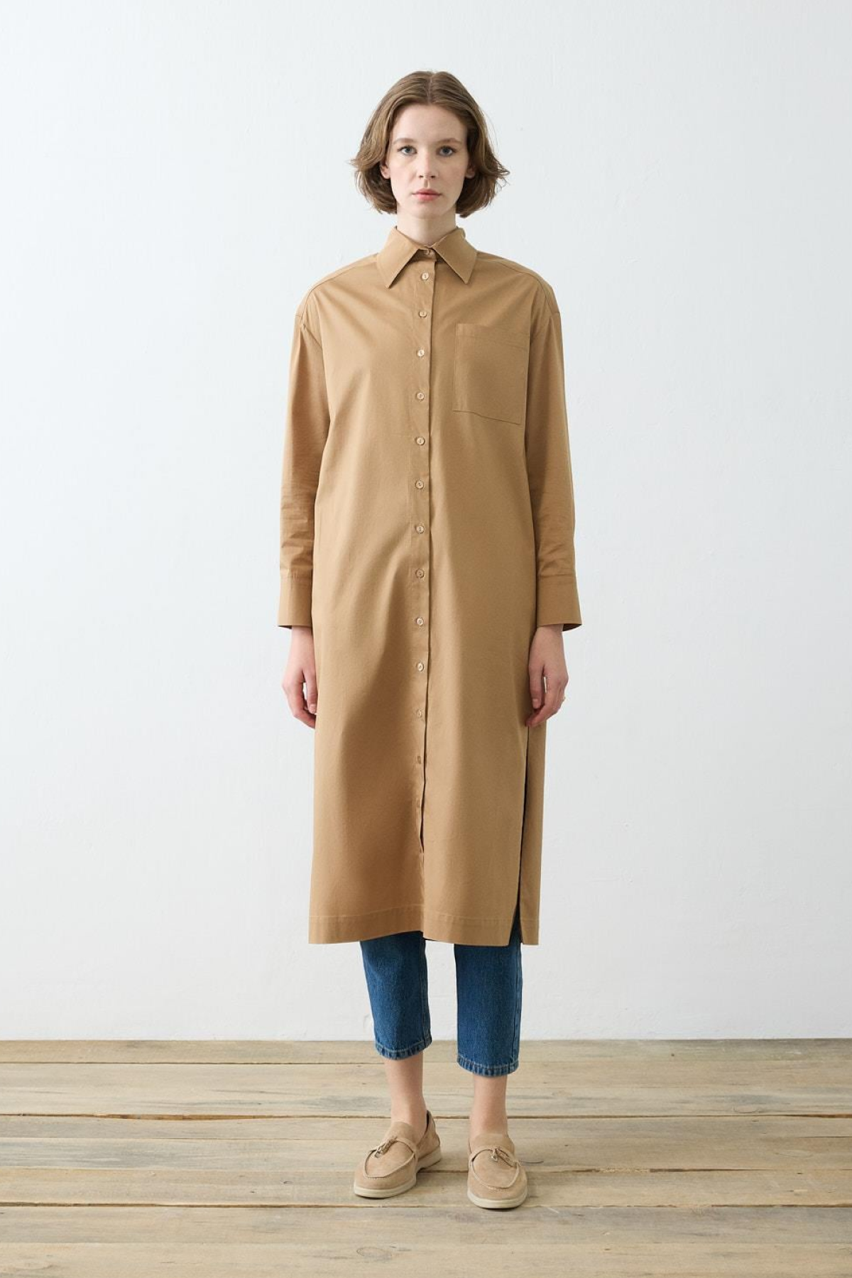 NOVA UZUN GÖMLEK CAMEL