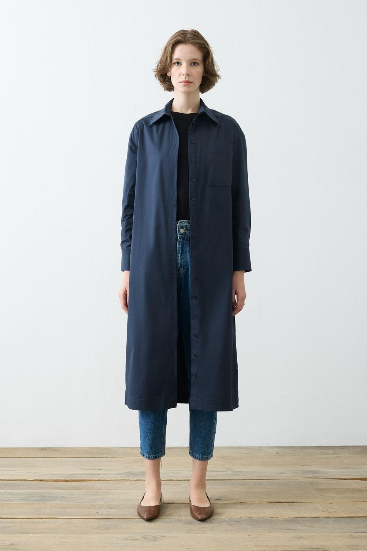 NOVA UZUN GÖMLEK LACİVERT