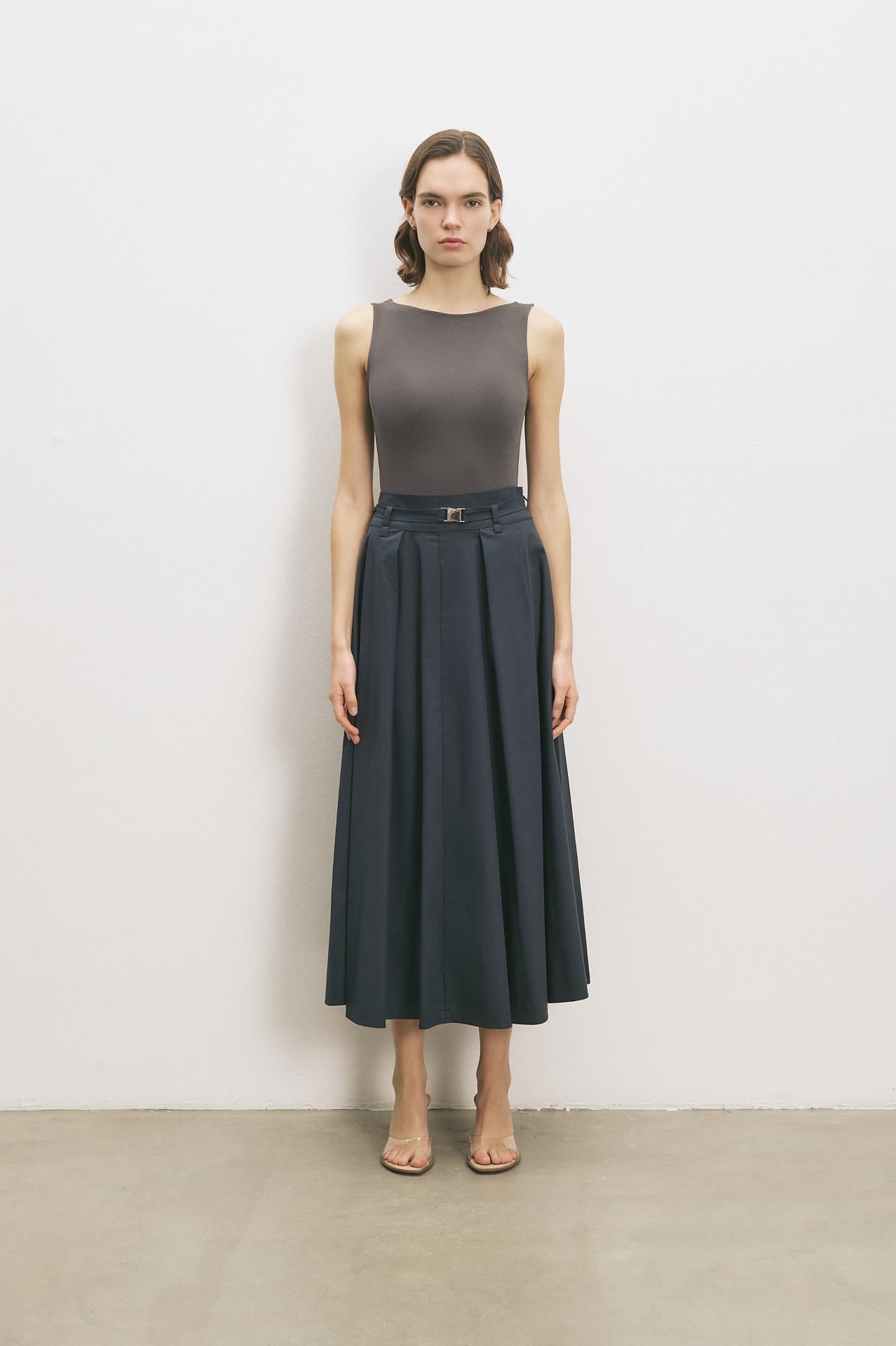 PARİS KOTON ETEK LACİVERT