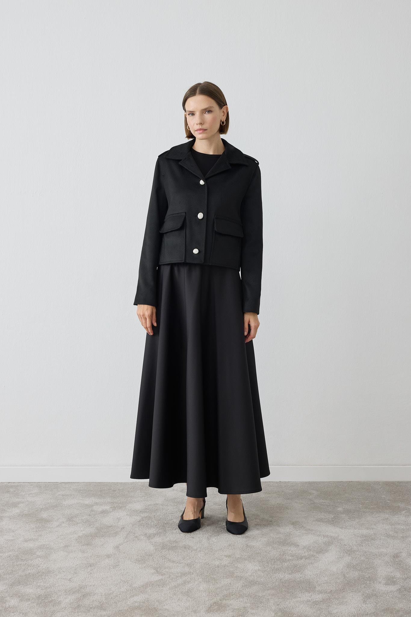 SİENA KAŞE CEKET SİYAH