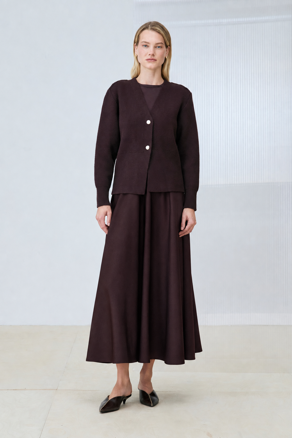 SILVA KNIT CARDIGAN BROWN