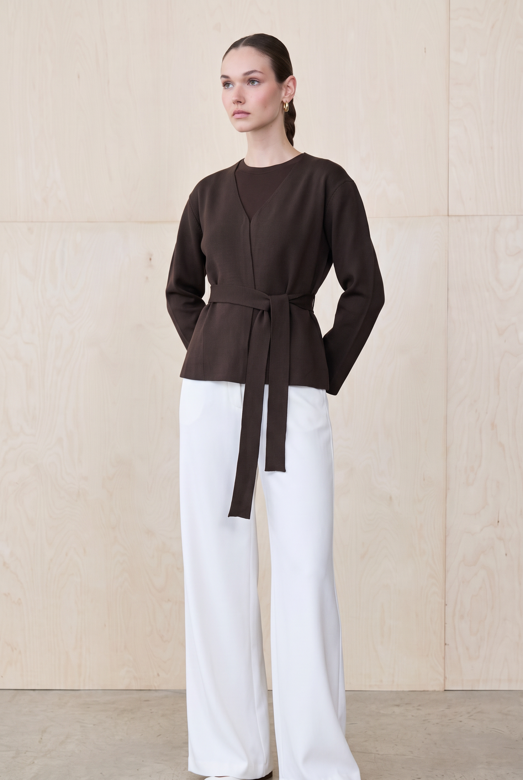 SİMA RAYON TRİKO CEKET ACI KAHVE