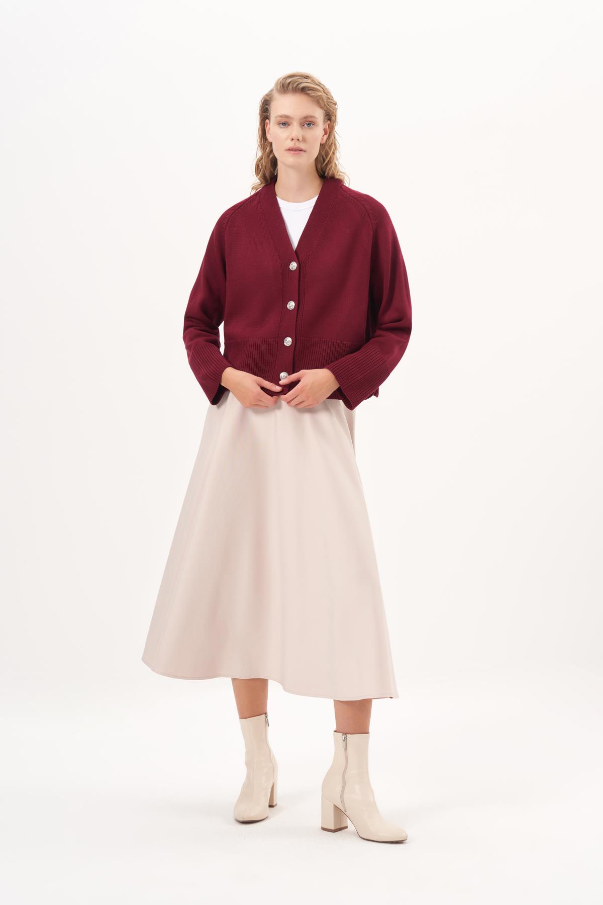 STİL TRİKO KISA HIRKA BORDO