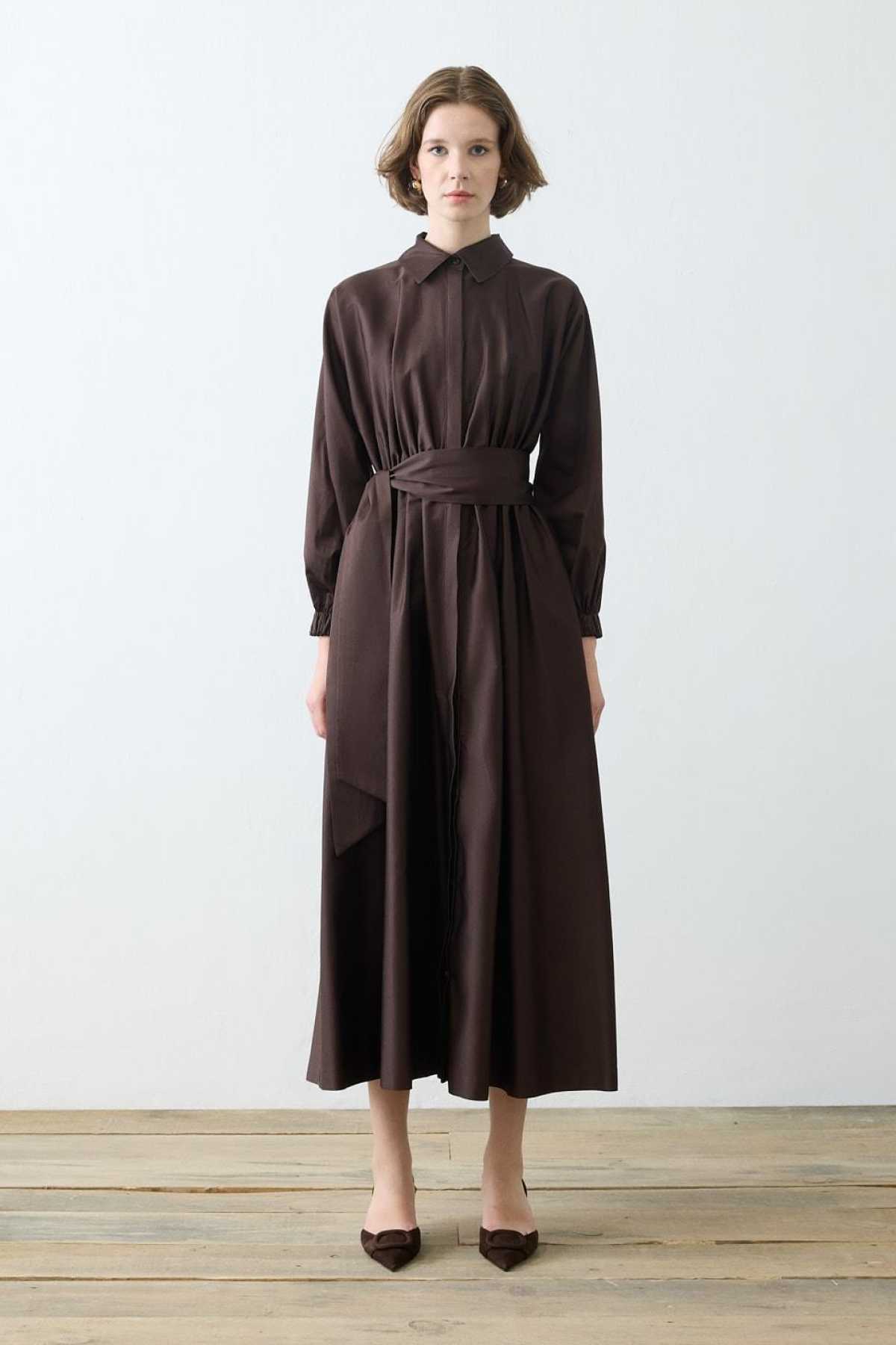 STILA COTTON DRESS BROWN