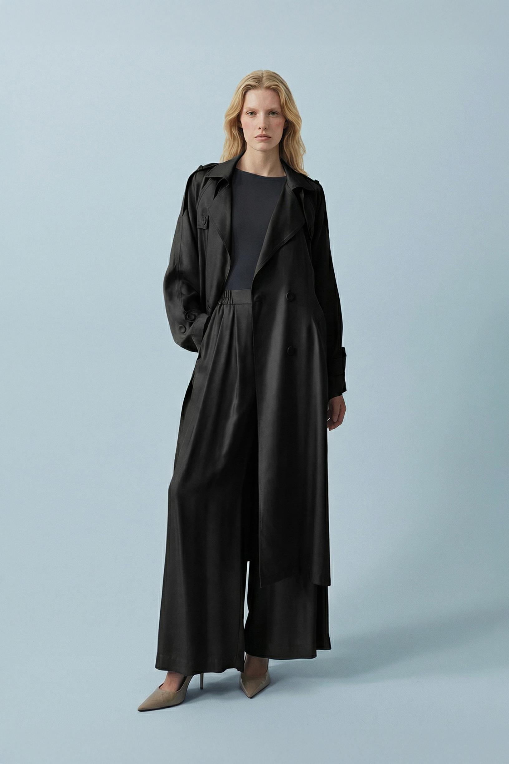 TORİNO TENSEL TRENÇKOT SİYAH