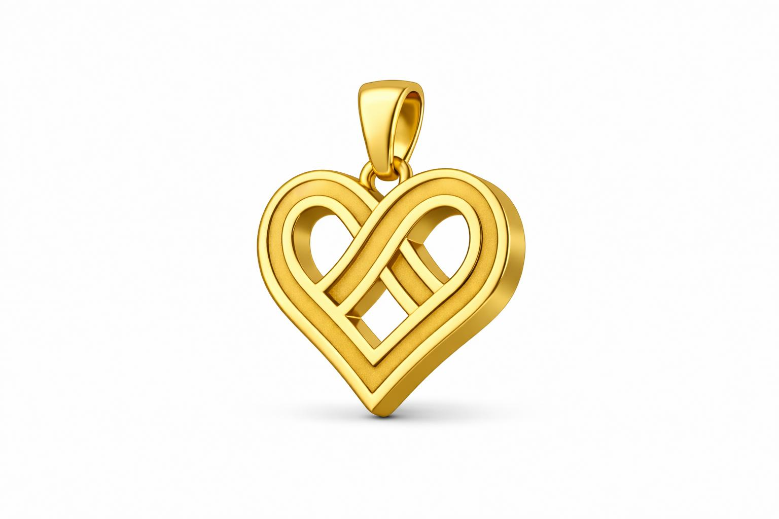 Infinity Heart Necklace – 925 Gold Minimal Luxury Pendant | Likya & Mira Design