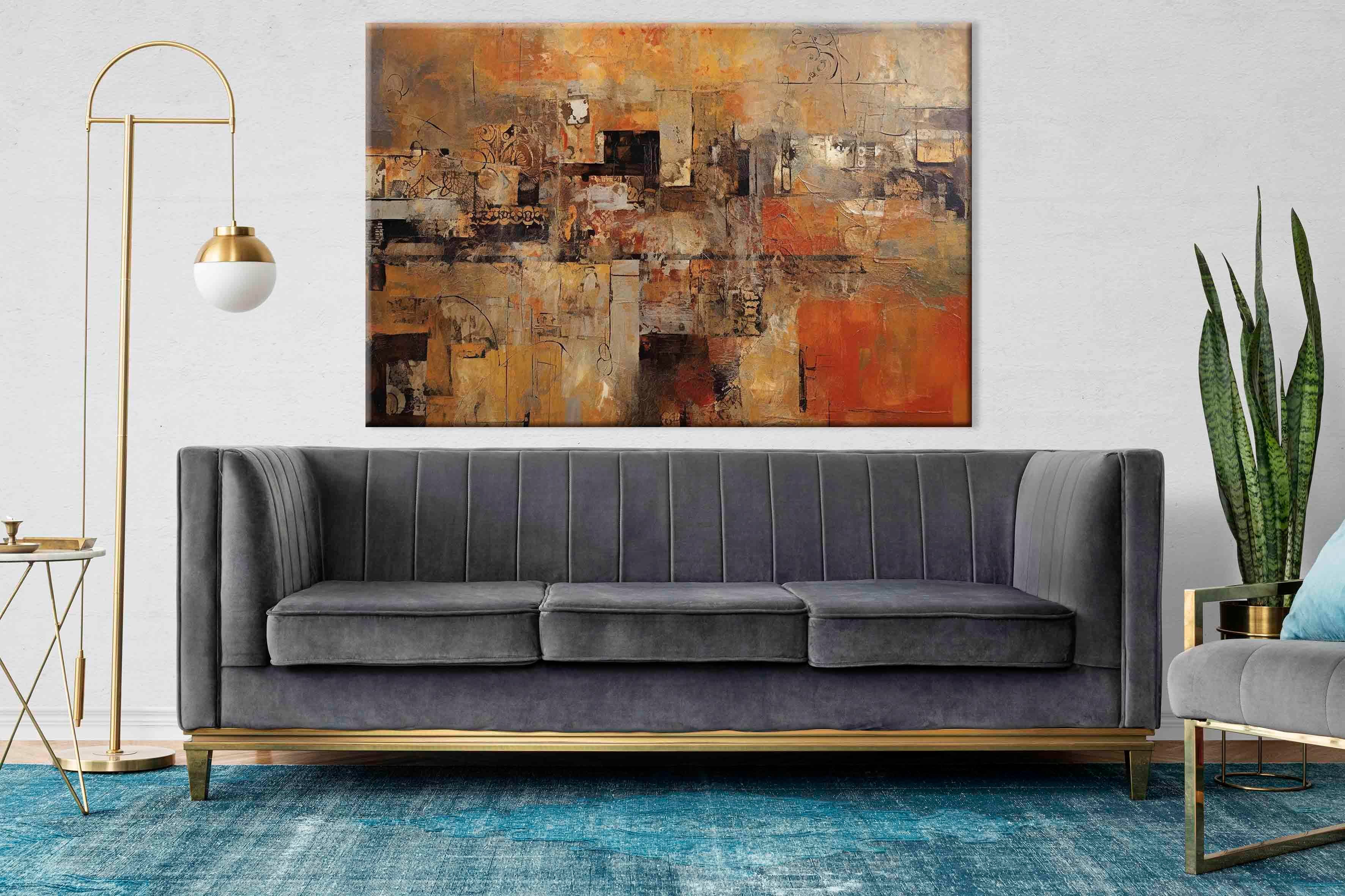 Modern Mozaik | Yağlıboya dokulu canvas baskı