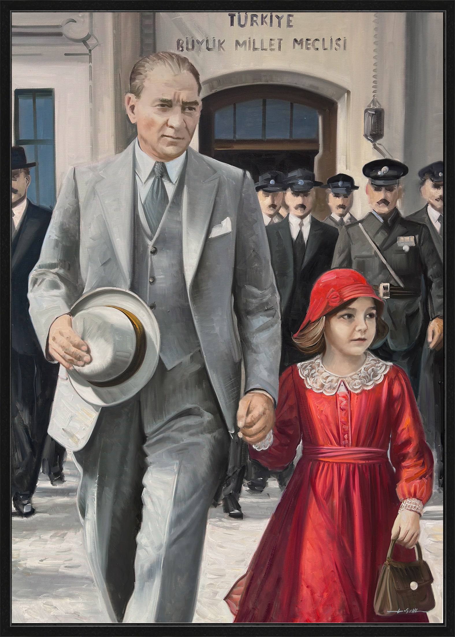 Atatürk'ün Çocuk Sevgisi | Sipariş Yağlı Boya Tablo