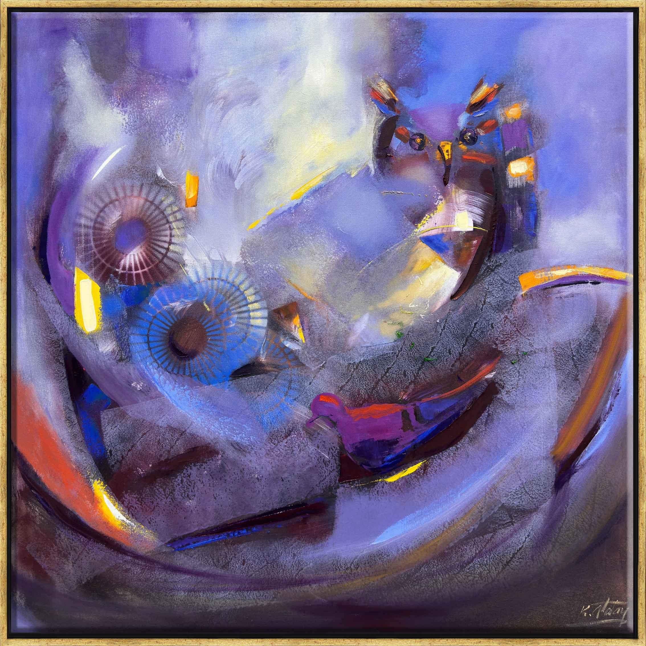 Baykuş ve Kuş | Yağlı Boya Tablo